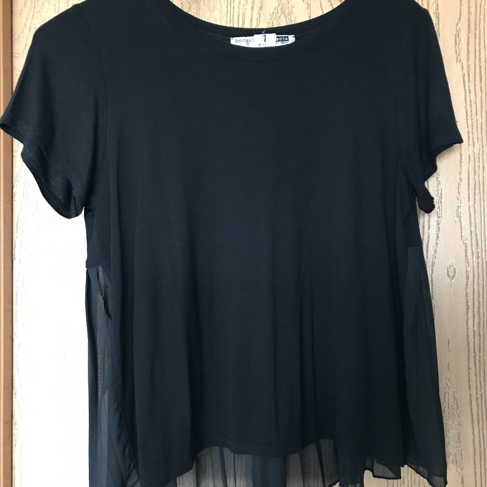 Black Top w/Sheer Back, Size M